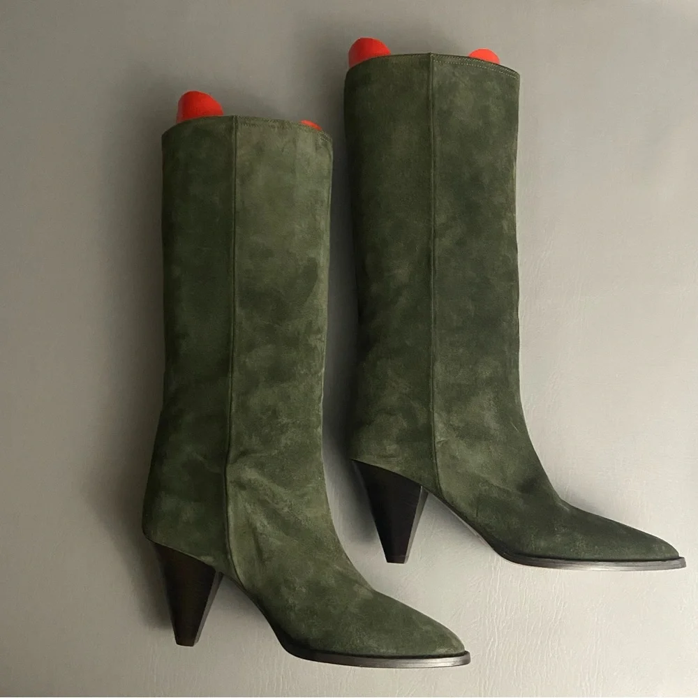 Isabel Marant - Rouxy Suede Boot Olive Green EXCELLENT condition - Sz 38 - Picture 5 of 13